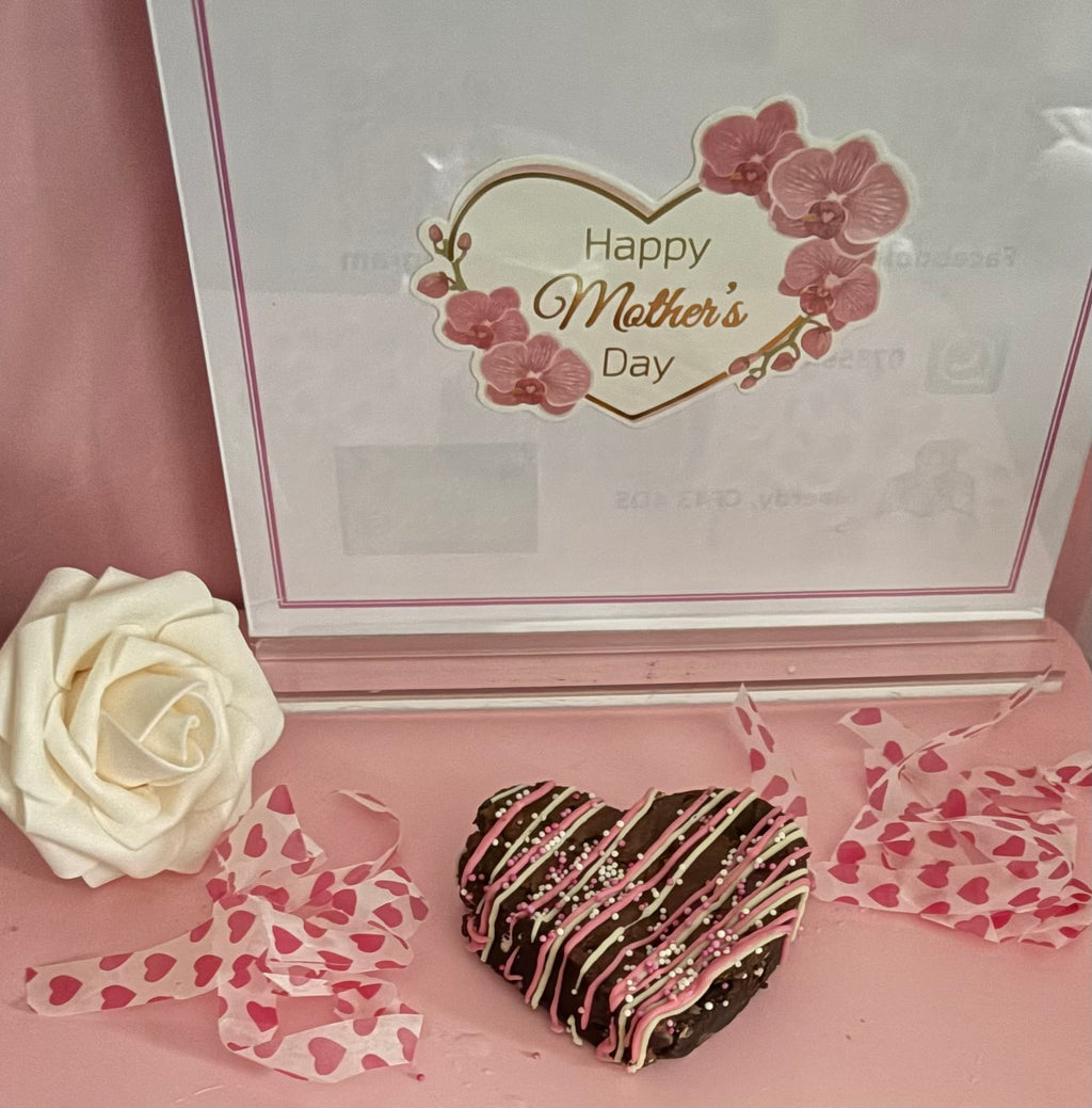 Triple chocolate heart brownie