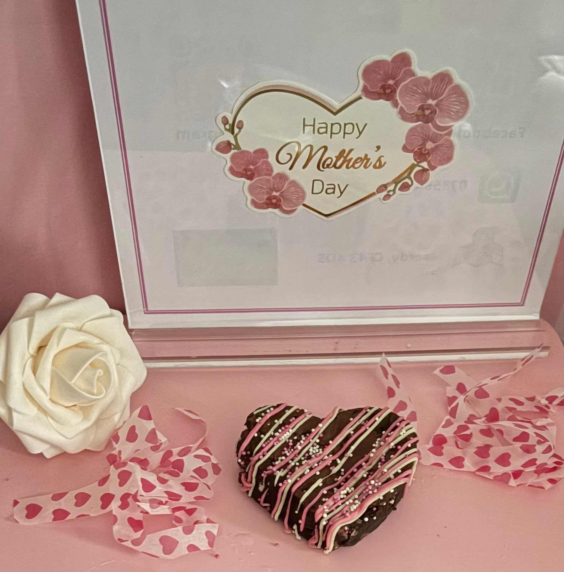 Triple chocolate heart brownie