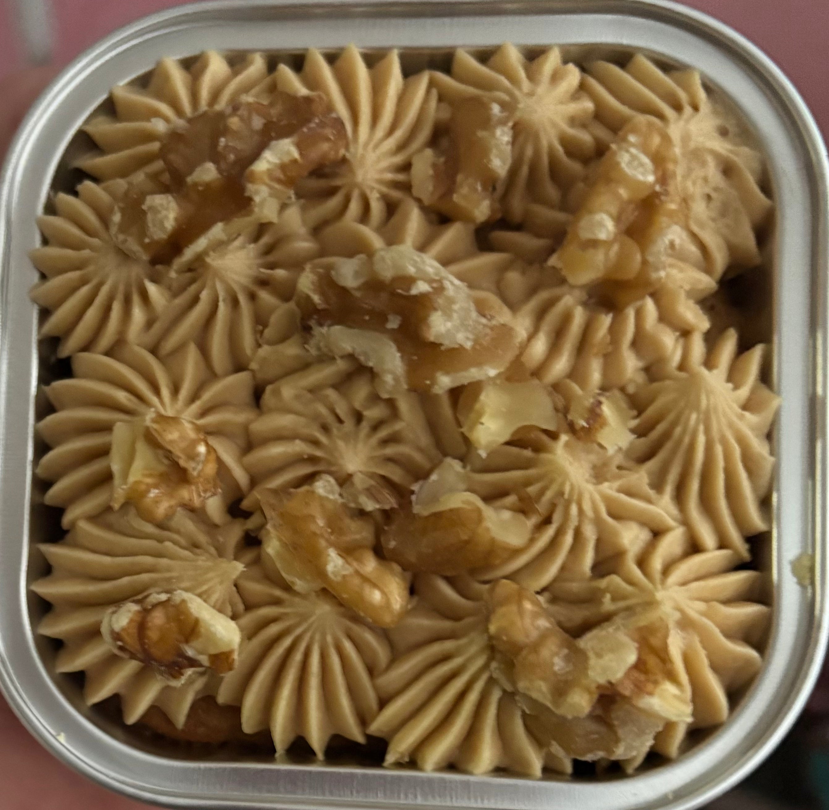 Coffee and walnut cake tin